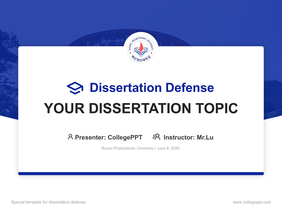 Busan Presbyterian University Graduation Thesis Defense PPT Template_Slide preview image1