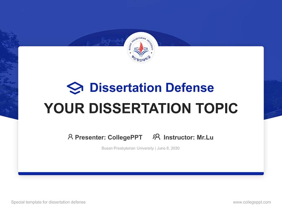 Busan Presbyterian University Graduation Thesis Defense PPT Template4:3 ratio PPT effect preview image7