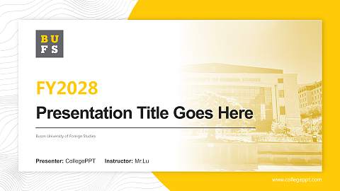 Busan University of Foreign Studies Academic Presentation/Research Findings Report PPT Template