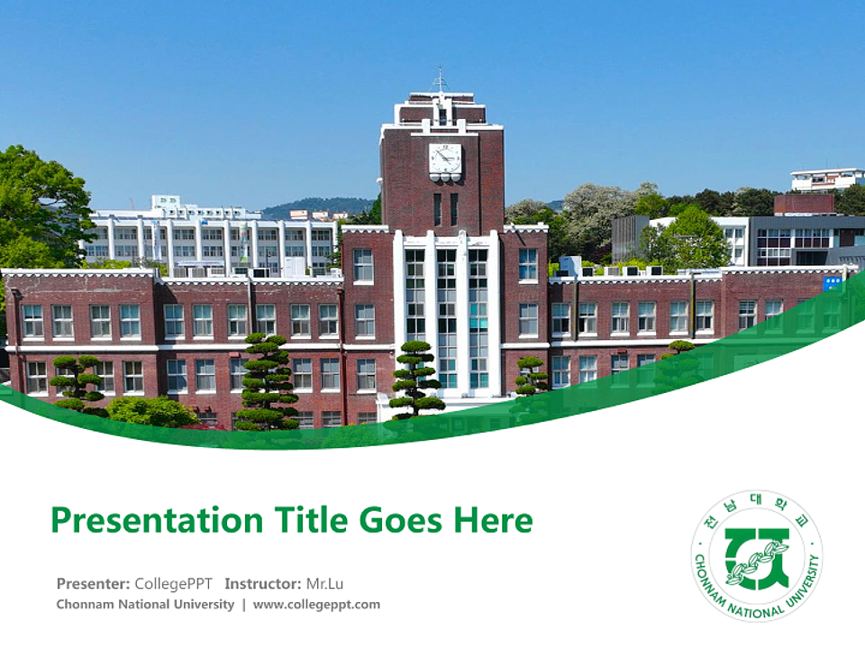 Chonnam National University Course/Courseware Creation PPT Template_Slide preview image1