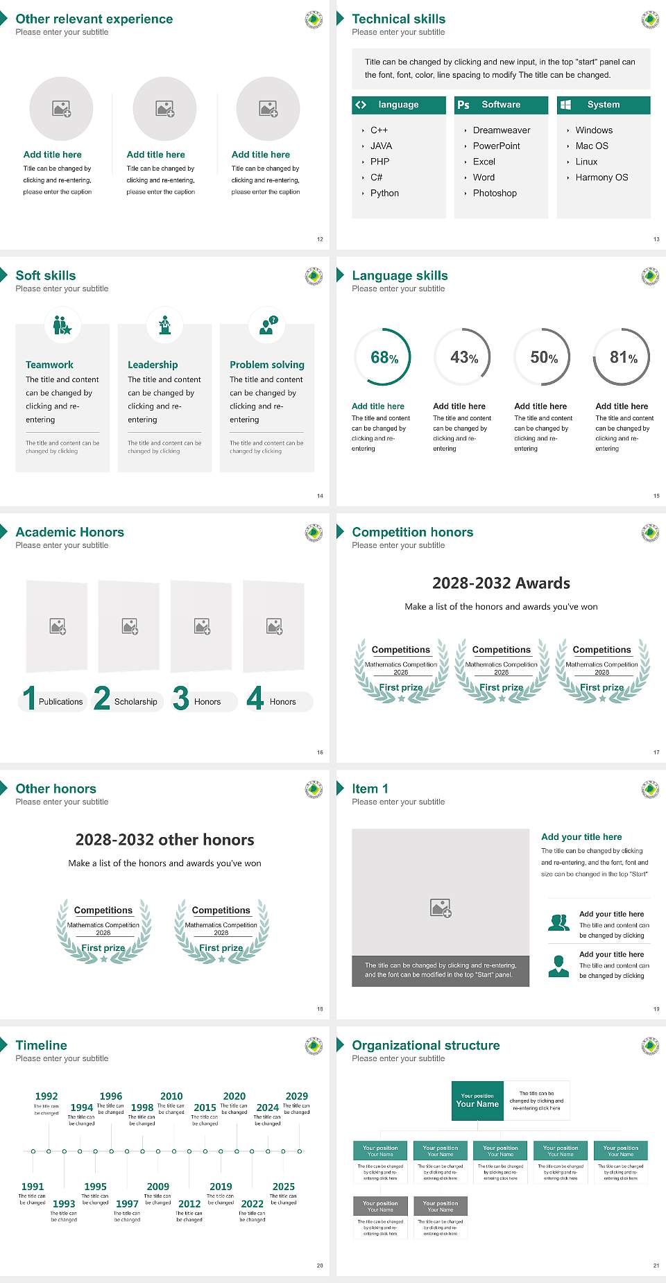 Daegu University Resume PPT Template4:3 ratio PPT effect preview image3