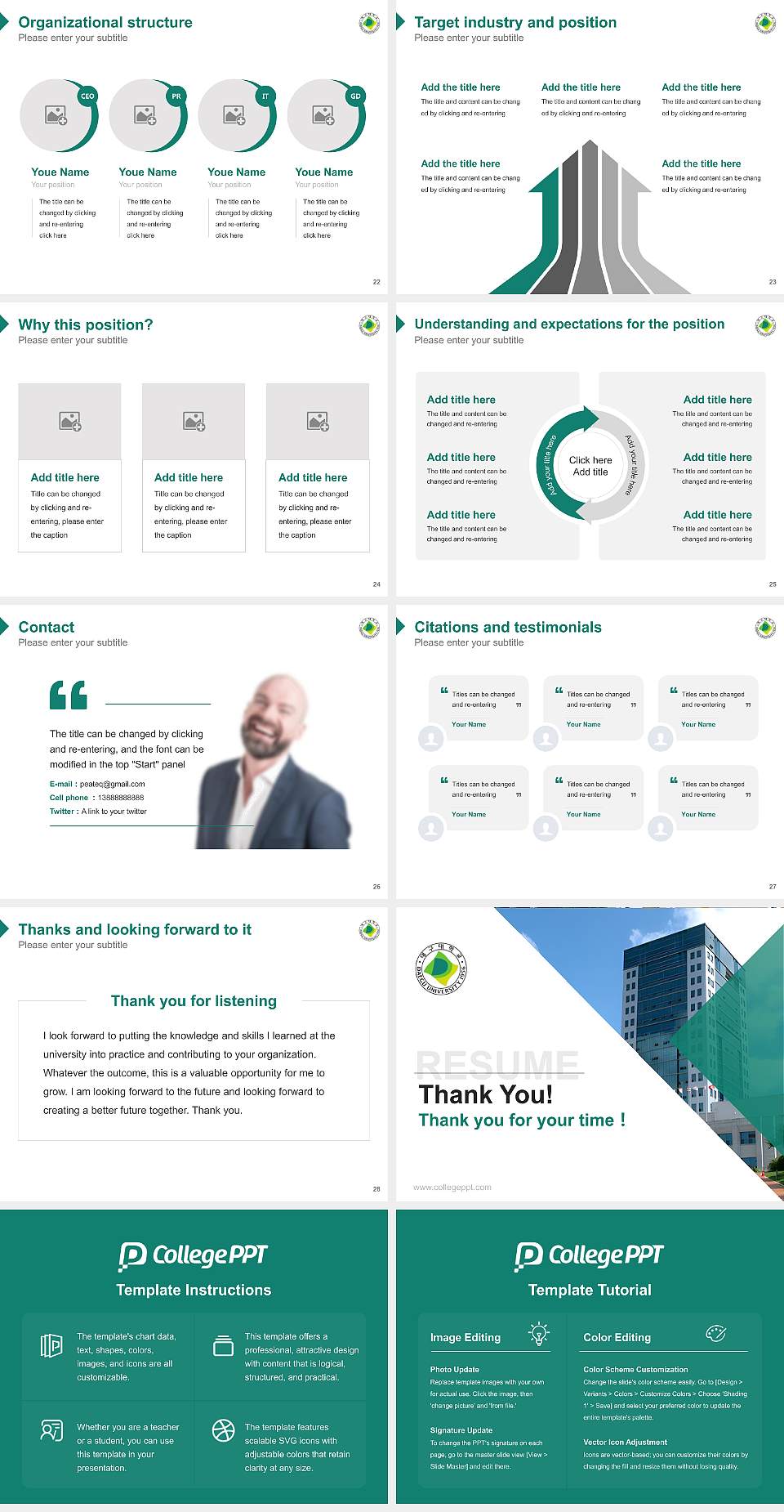 Daegu University Resume PPT Template4:3 ratio PPT effect preview image4