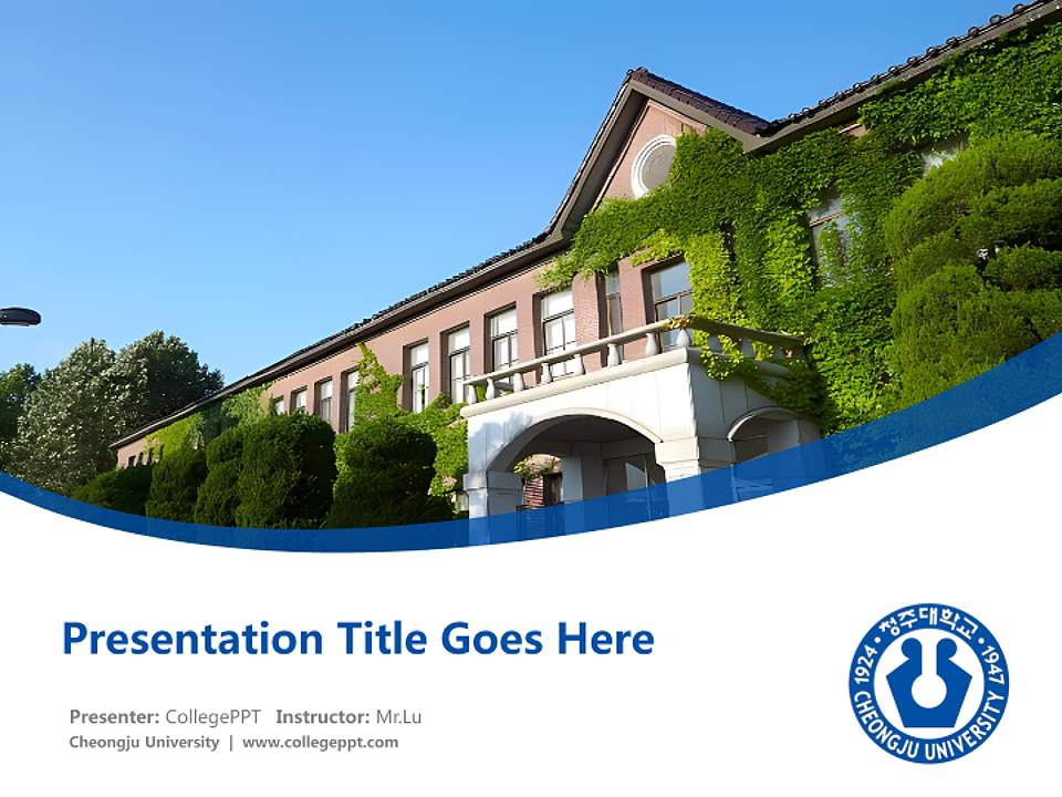 Cheongju University Course/Courseware Creation PPT Template4:3 ratio PPT effect preview image5