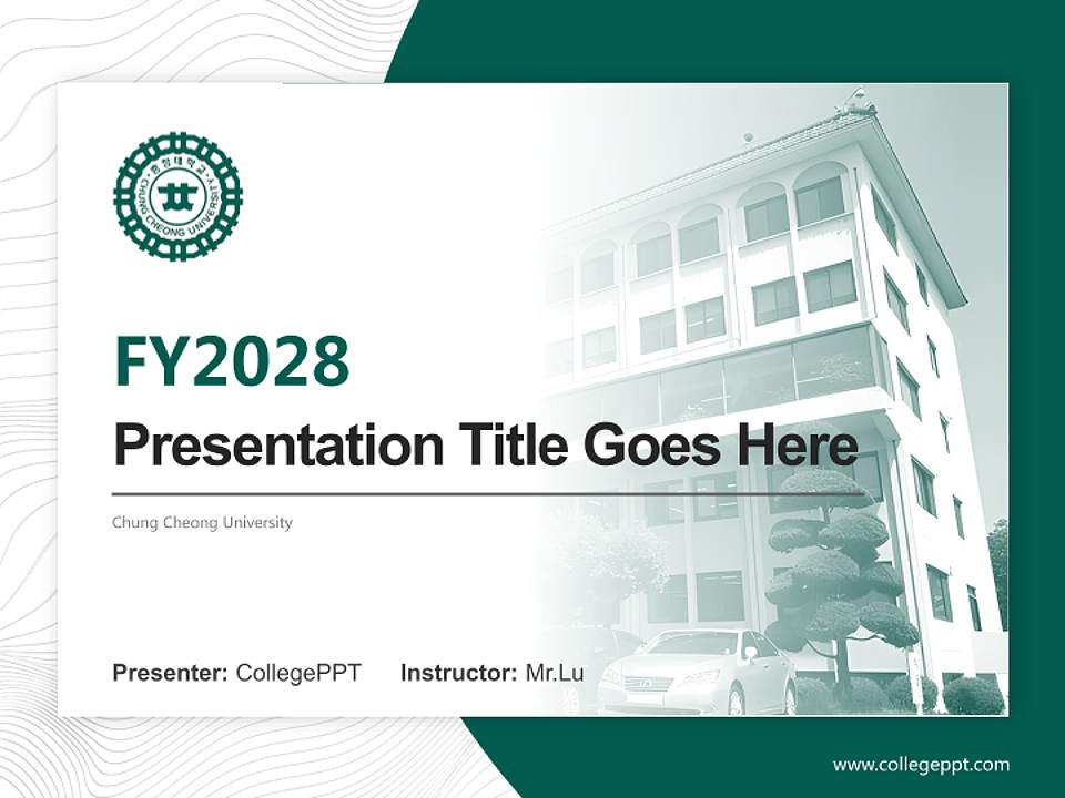 Chung Cheong University Academic Presentation/Research Findings Report PPT Template4:3 ratio PPT effect preview image5