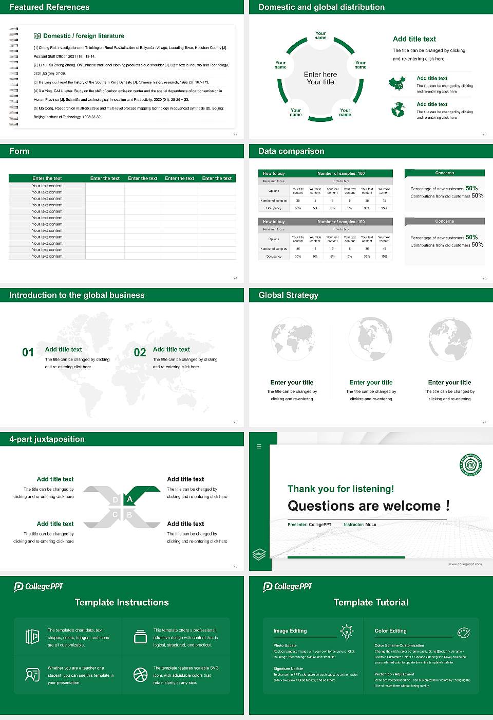 Busan Women’s College Thesis Proposal/Graduation Defense PPT Template16:9 ratio PPT effect preview image4