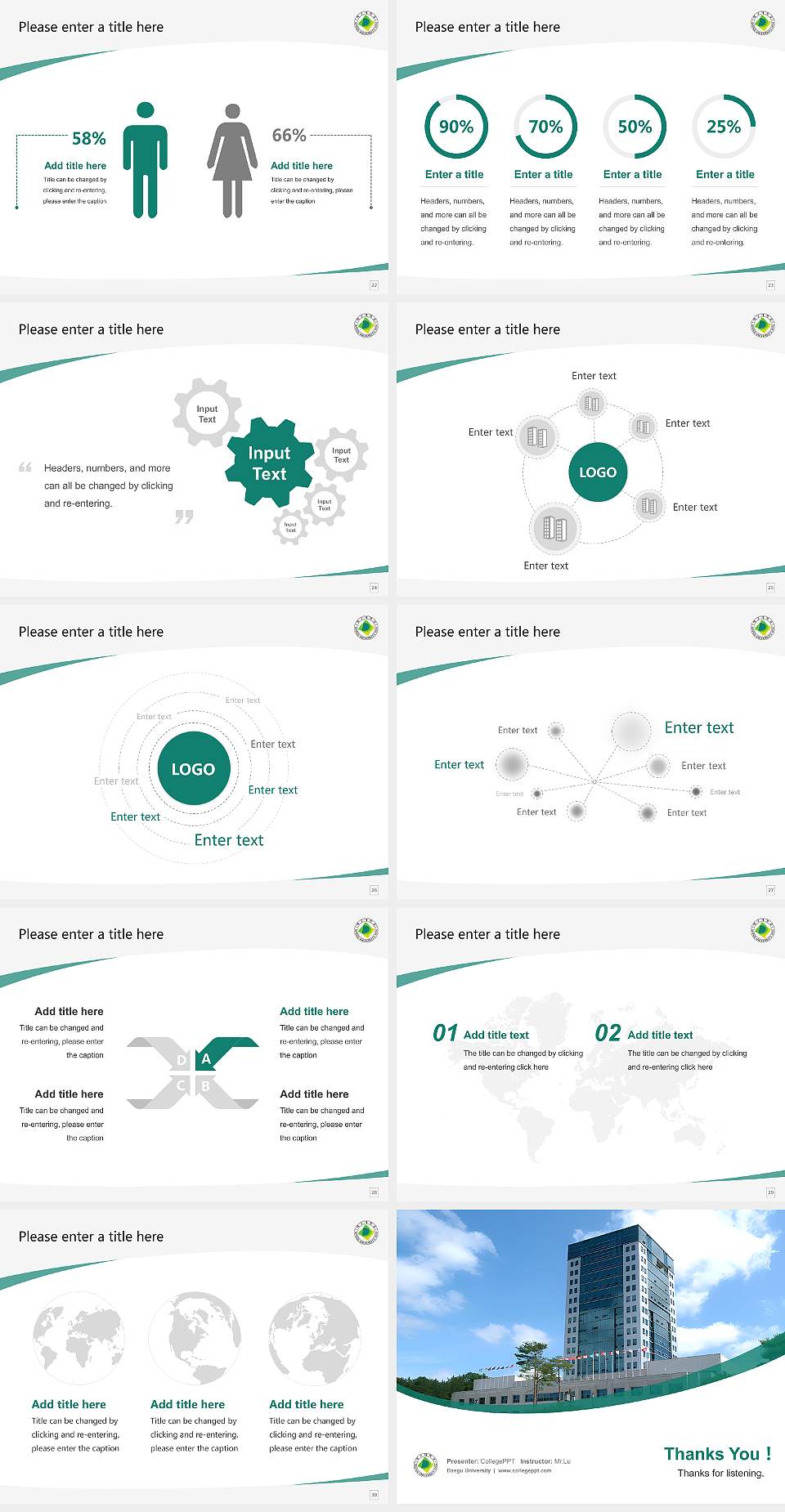 Daegu University Course/Courseware Creation PPT Template4:3 ratio PPT effect preview image4