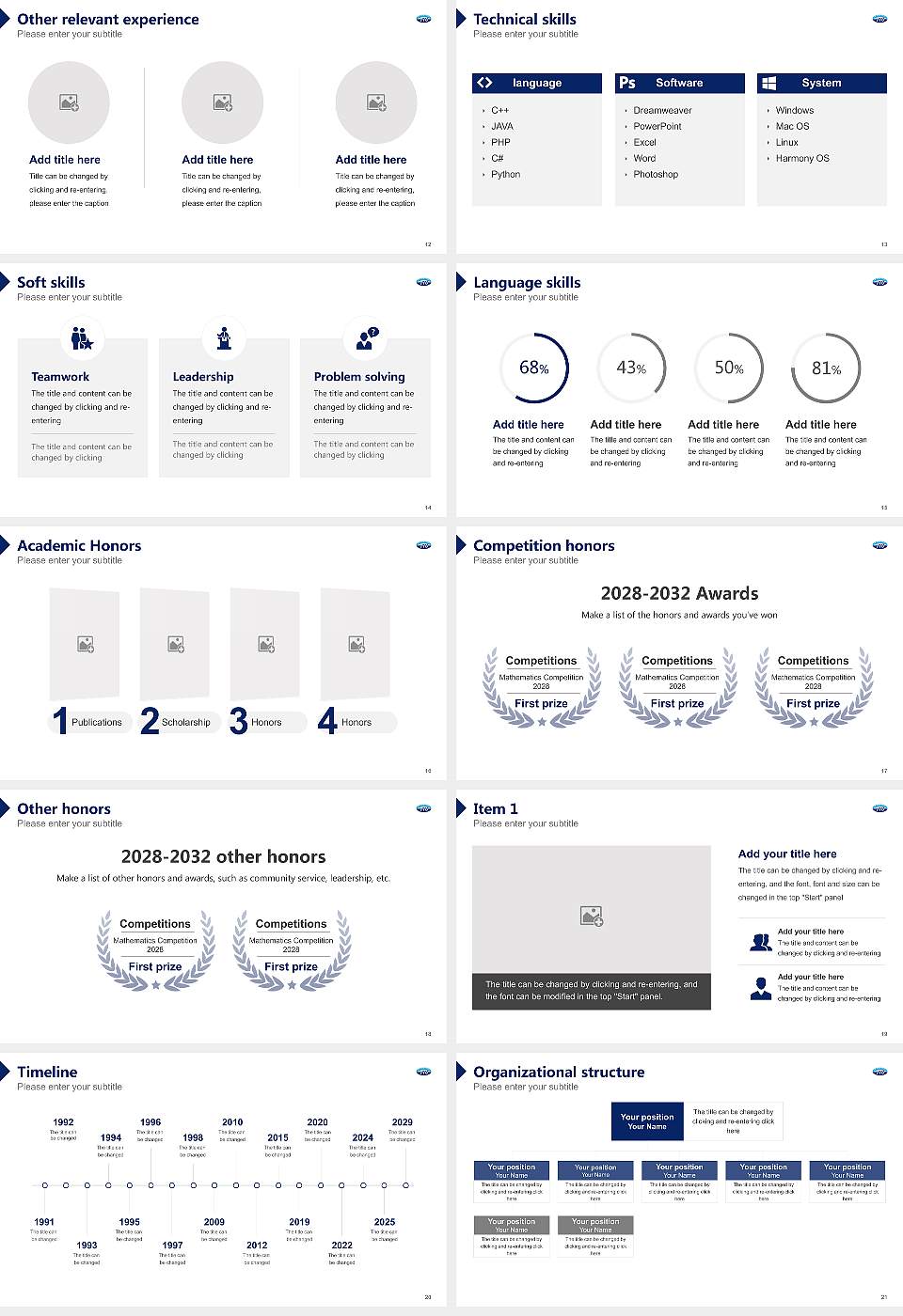 Cheju Tourism College Resume PPT Template16:9 ratio PPT effect preview image3