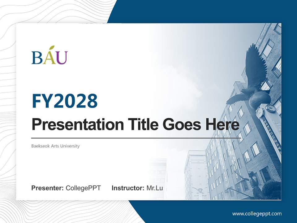 Baekseok Arts University Academic Presentation/Research Findings Report PPT Template4:3 ratio PPT effect preview image5
