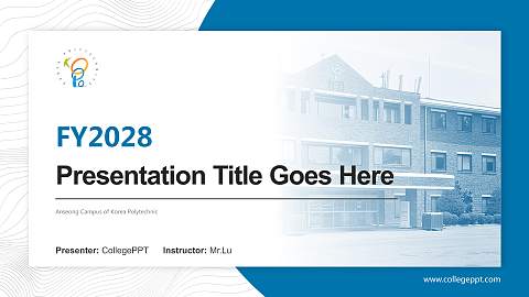 Anseong Campus of Korea Polytechnic Academic Presentation/Research Findings Report PPT Template