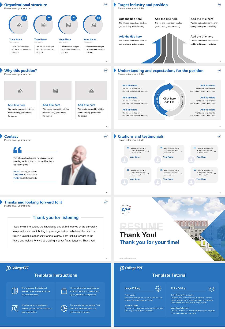Chung-Ang University Resume PPT Template16:9 ratio PPT effect preview image4