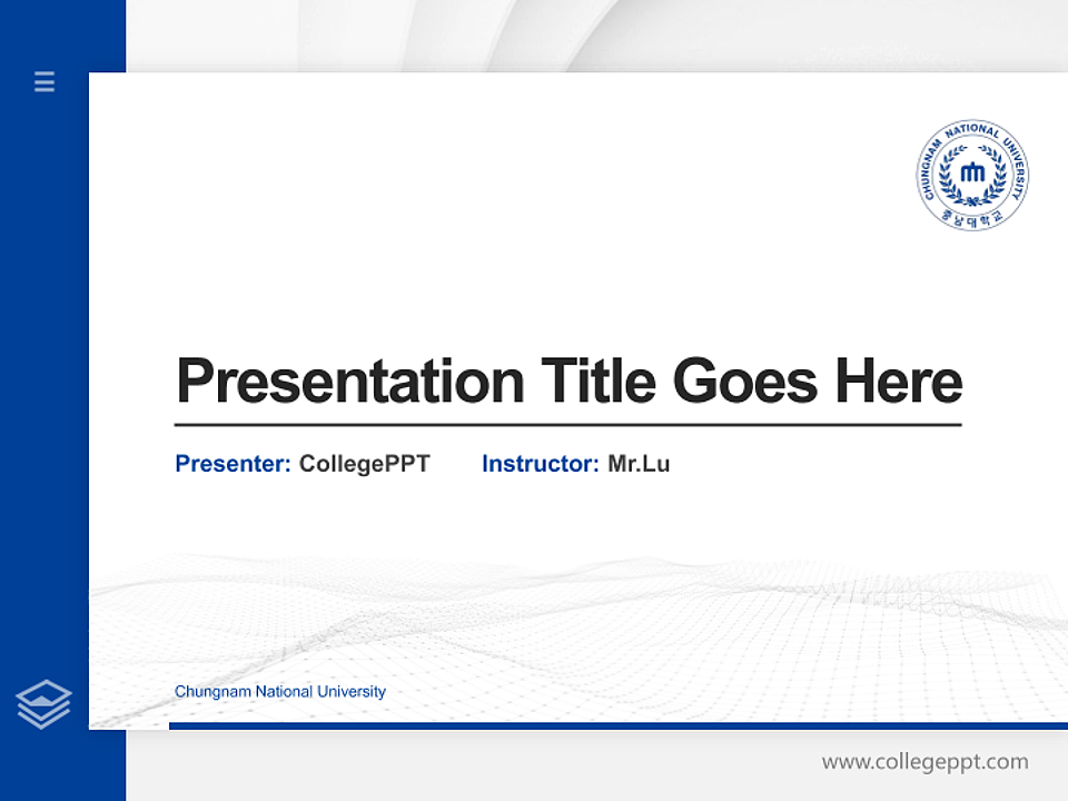 Chungnam National University Thesis Proposal/Graduation Defense PPT Template_Slide preview image1