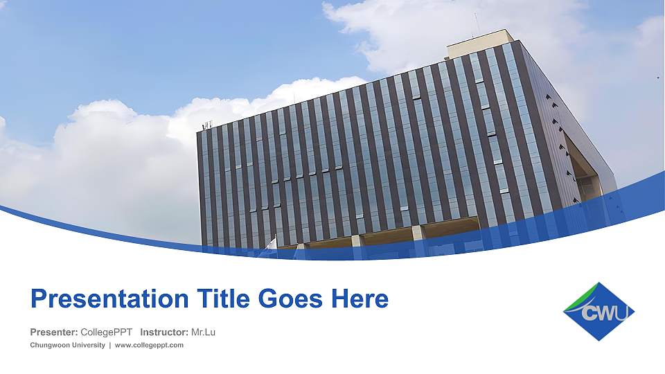 Chungwoon University Course/Courseware Creation PPT Template16:9 ratio PPT effect preview image