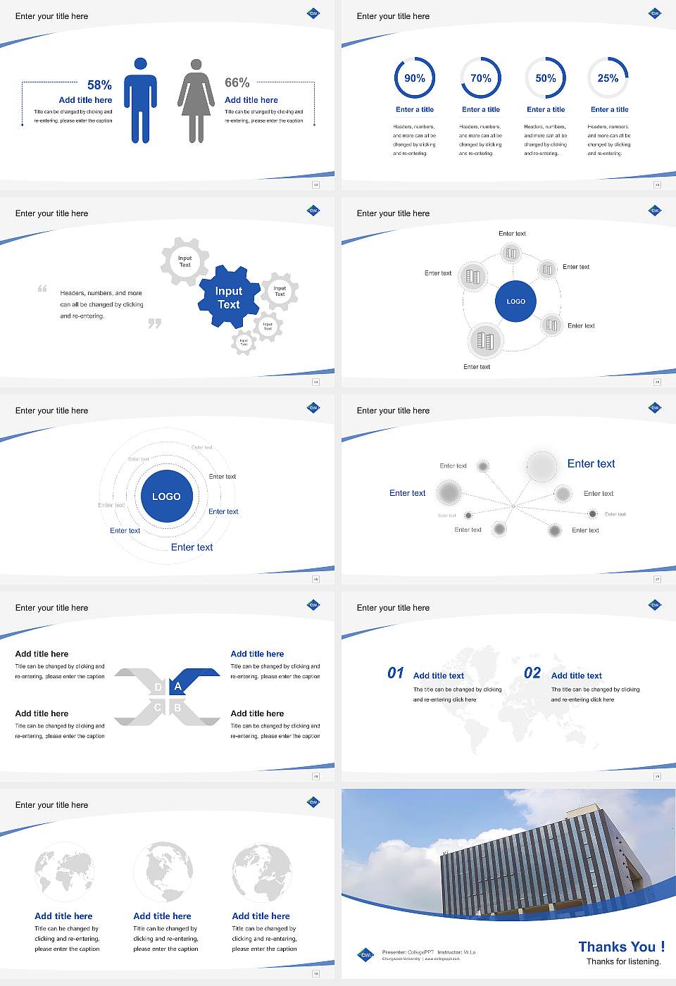 Chungwoon University Course/Courseware Creation PPT Template16:9 ratio PPT effect preview image4