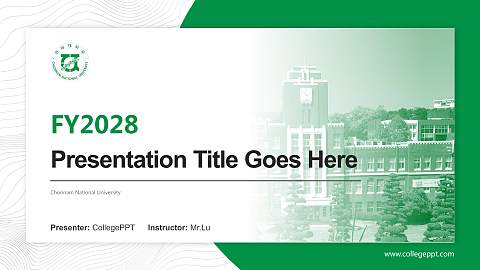 Chonnam National University Academic Presentation/Research Findings Report PPT Template