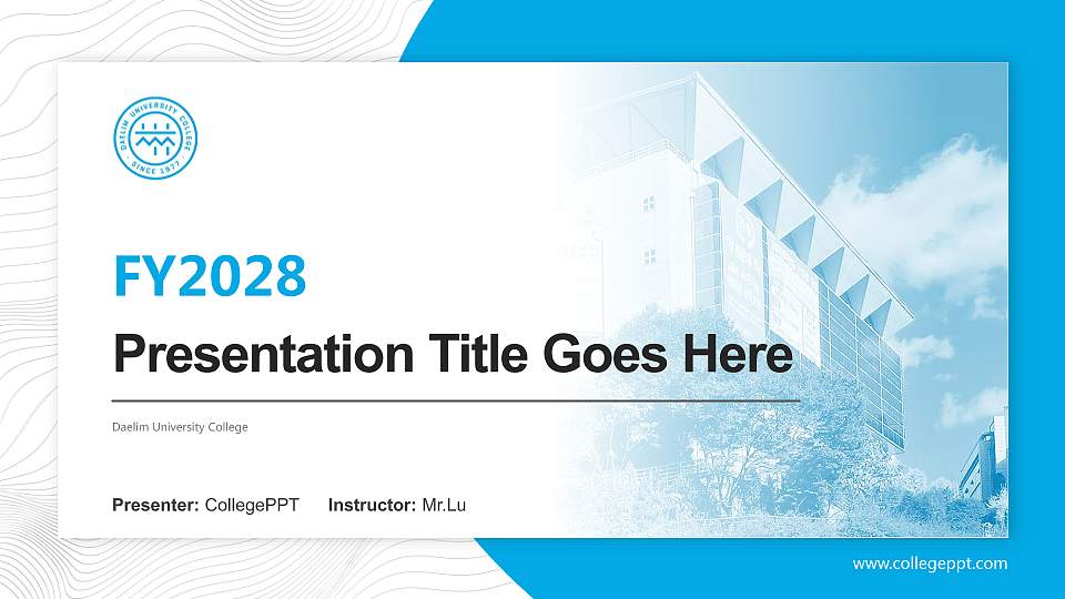 Daelim University College Academic Presentation/Research Findings Report PPT Template16:9 ratio PPT effect preview image