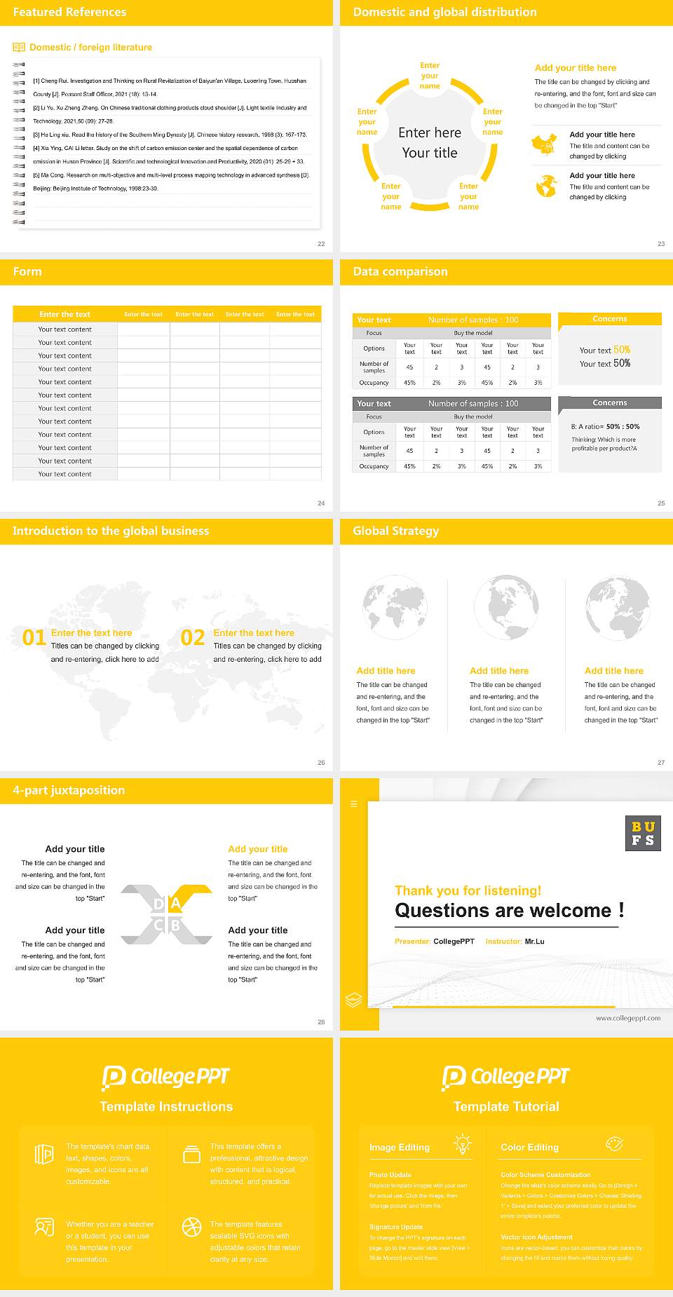 Busan University of Foreign Studies Thesis Proposal/Graduation Defense PPT Template4:3 ratio PPT effect preview image4