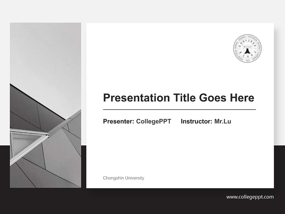 Chongshin University General Purpose PPT Template4:3 ratio PPT effect preview image6