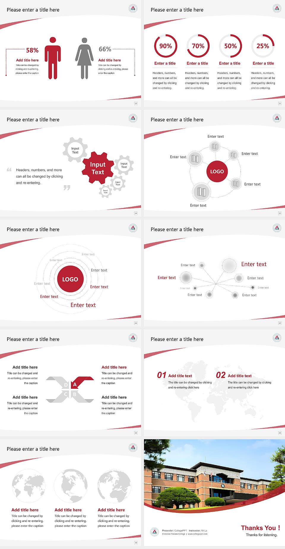 Cheonan Yonam College Course/Courseware Creation PPT Template4:3 ratio PPT effect preview image4