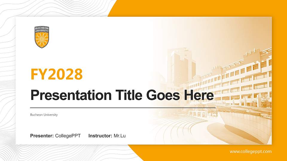 Bucheon University Academic Presentation/Research Findings Report PPT Template16:9 ratio PPT effect preview image