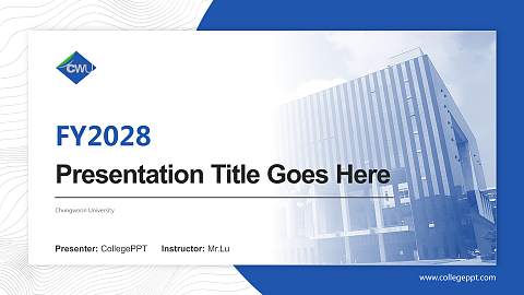 Chungwoon University Academic Presentation/Research Findings Report PPT Template