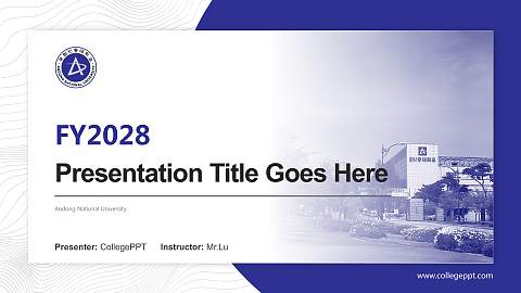 Andong National University Academic Presentation/Research Findings Report PPT Template