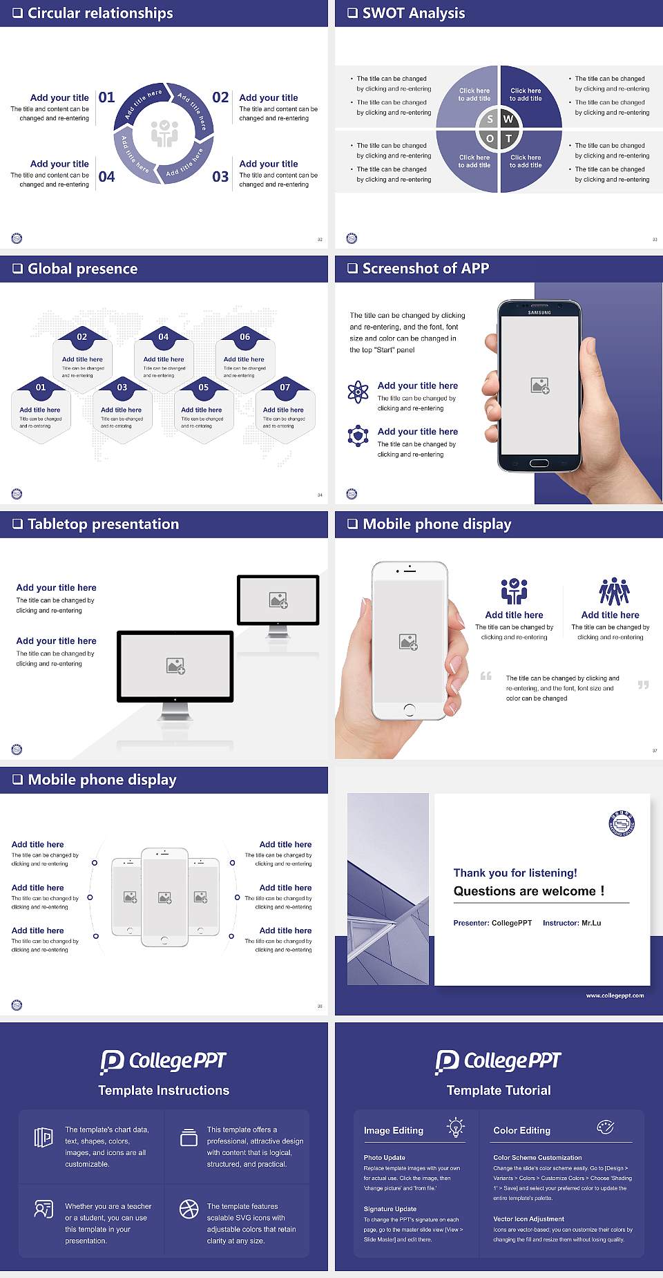 Daedong College General Purpose PPT Template4:3 ratio PPT effect preview image5