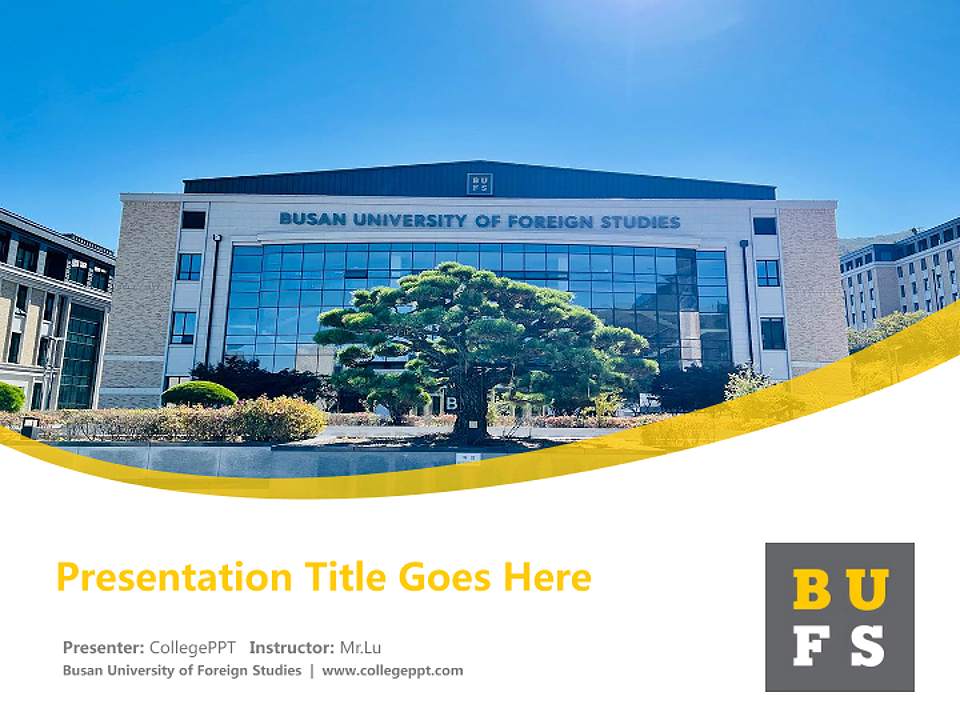 Busan University of Foreign Studies Course/Courseware Creation PPT Template4:3 ratio PPT effect preview image5