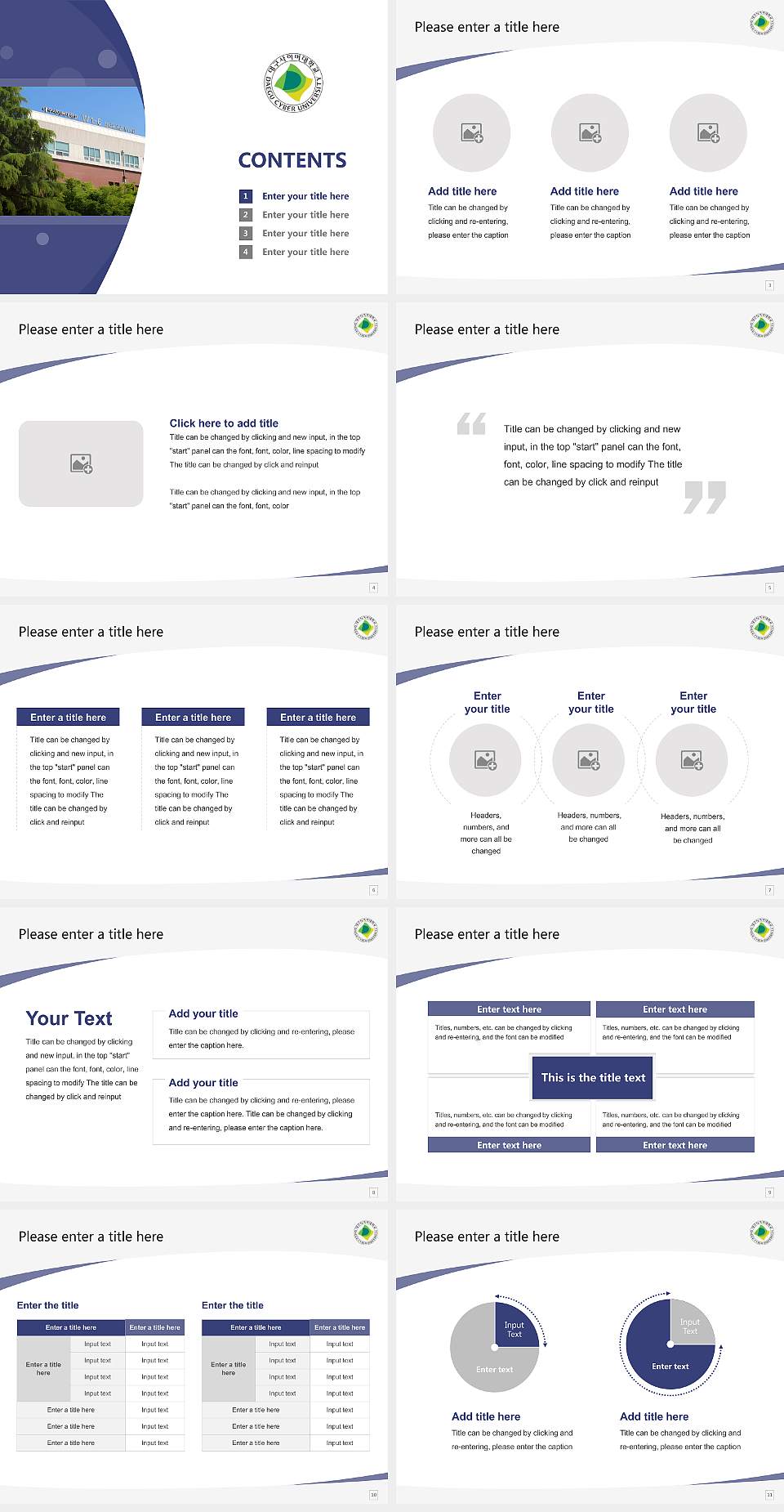 Daegu Cyber University Course/Courseware Creation PPT Template4:3 ratio PPT effect preview image2