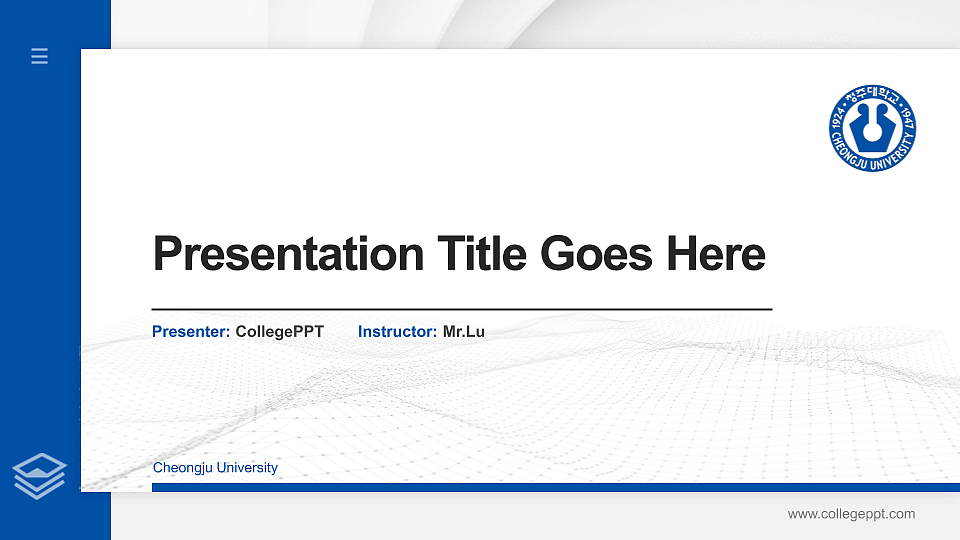 Cheongju University Thesis Proposal/Graduation Defense PPT Template_Slide preview image1