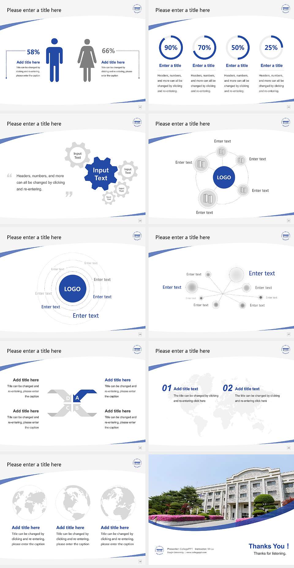 Daejin University Course/Courseware Creation PPT Template4:3 ratio PPT effect preview image4