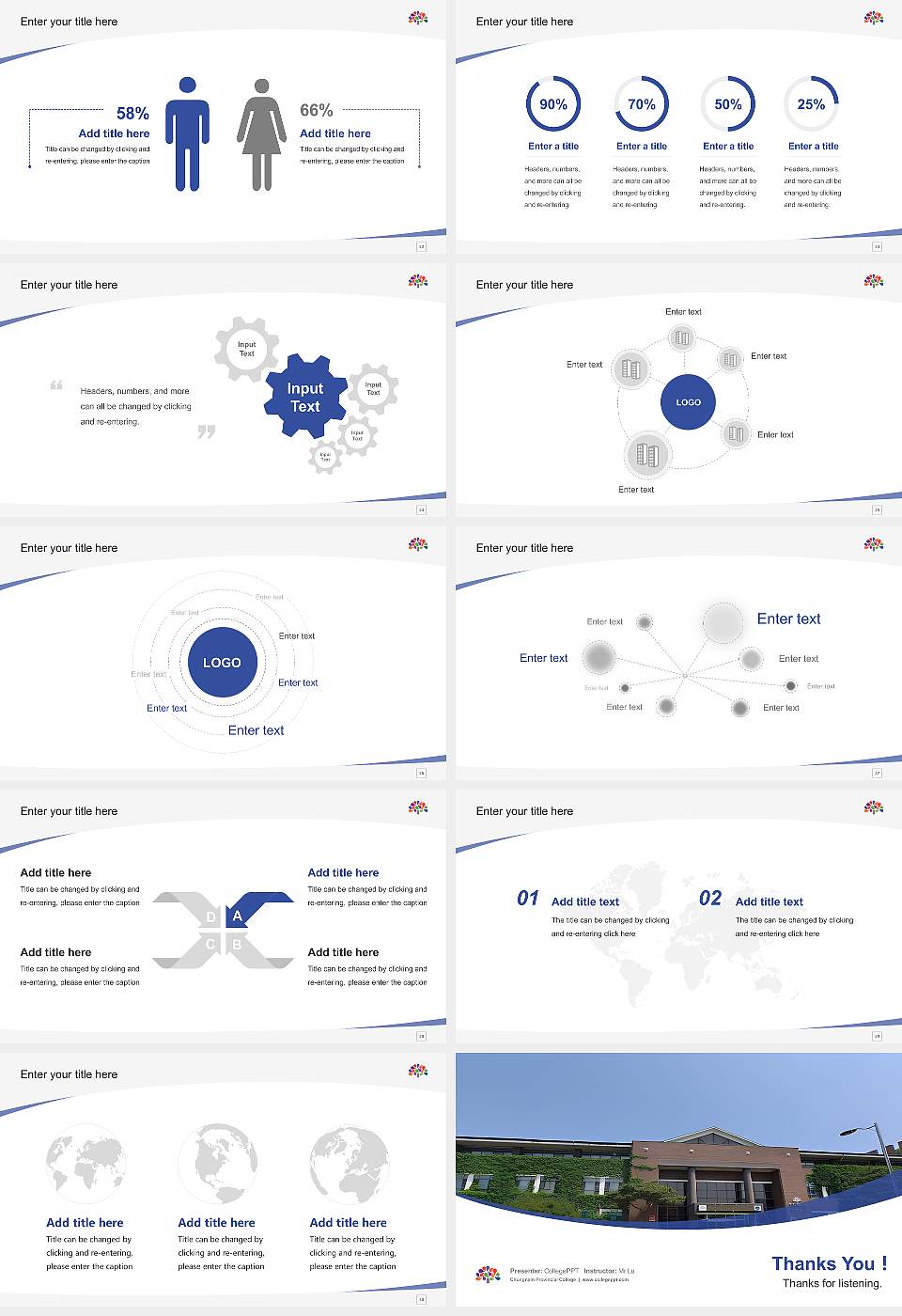 Chungnam Provincial College Course/Courseware Creation PPT Template16:9 ratio PPT effect preview image4