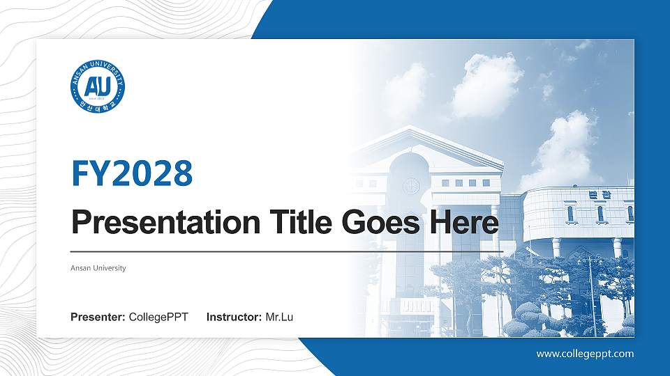Ansan University Academic Presentation/Research Findings Report PPT Template16:9 ratio PPT effect preview image