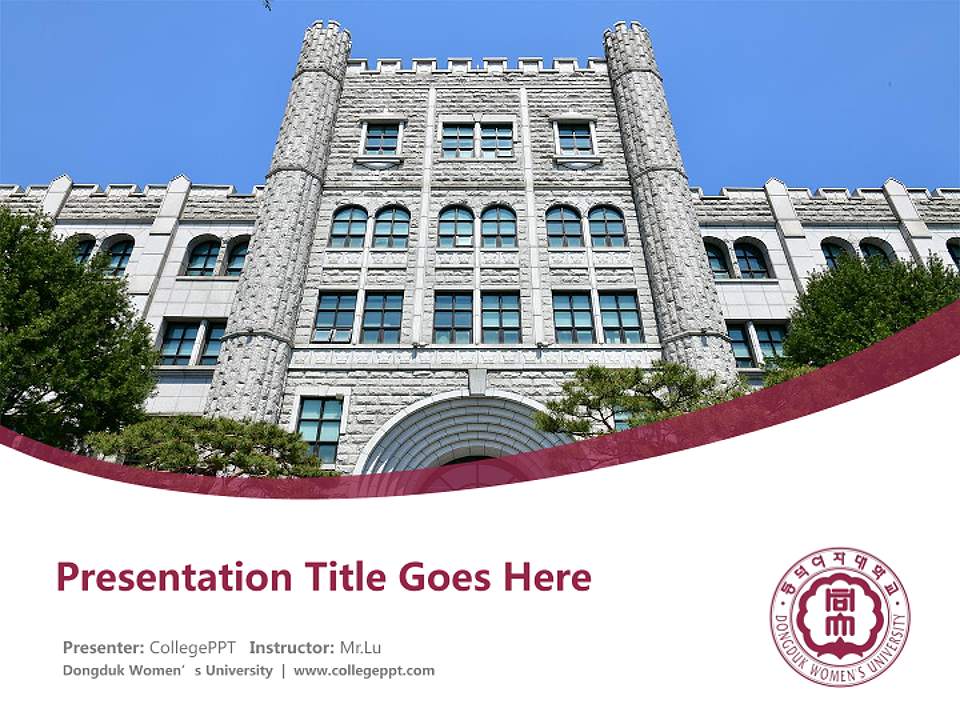 Dongduk Women’s University Course/Courseware Creation PPT Template4:3 ratio PPT effect preview image5
