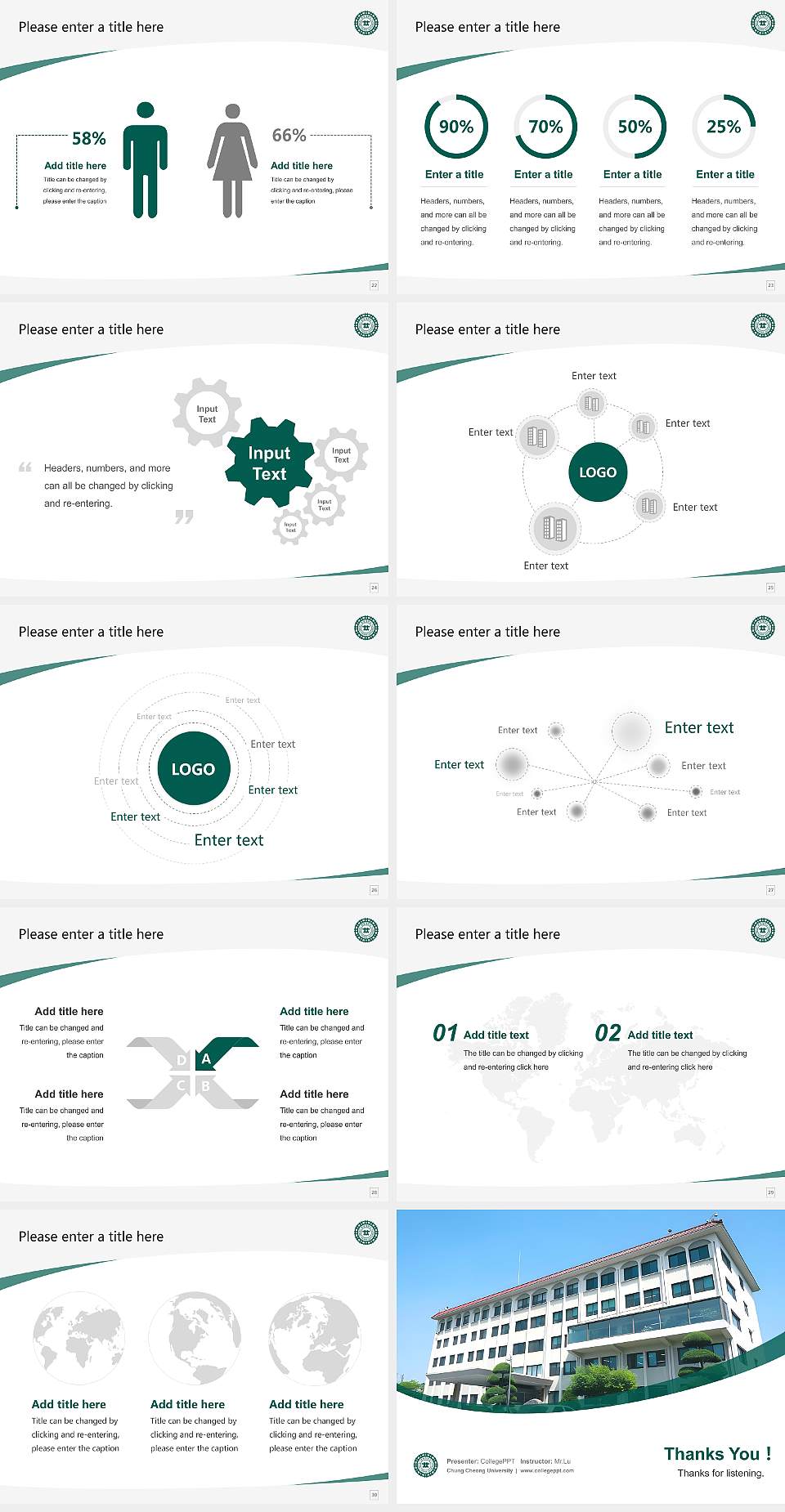 Chung Cheong University Course/Courseware Creation PPT Template4:3 ratio PPT effect preview image4