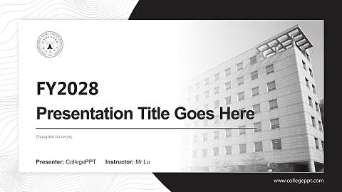 Chongshin University Academic Presentation/Research Findings Report PPT Template