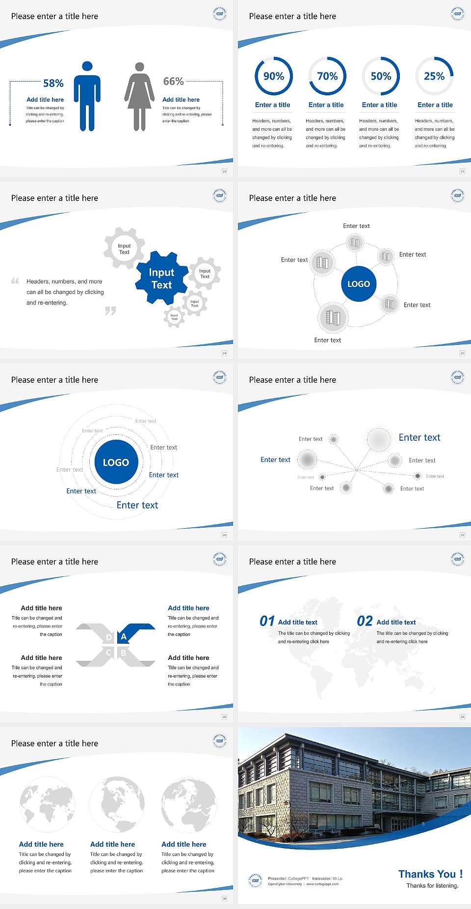 OpenCyber University Course/Courseware Creation PPT Template4:3 ratio PPT effect preview image4