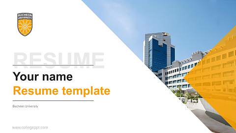 Bucheon University Resume PPT Template
