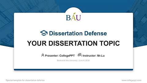 Baekseok Arts University Graduation Thesis Defense PPT Template