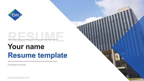 Chungwoon University Resume PPT Template