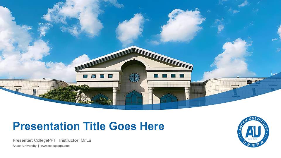 Ansan University Course/Courseware Creation PPT Template16:9 ratio PPT effect preview image