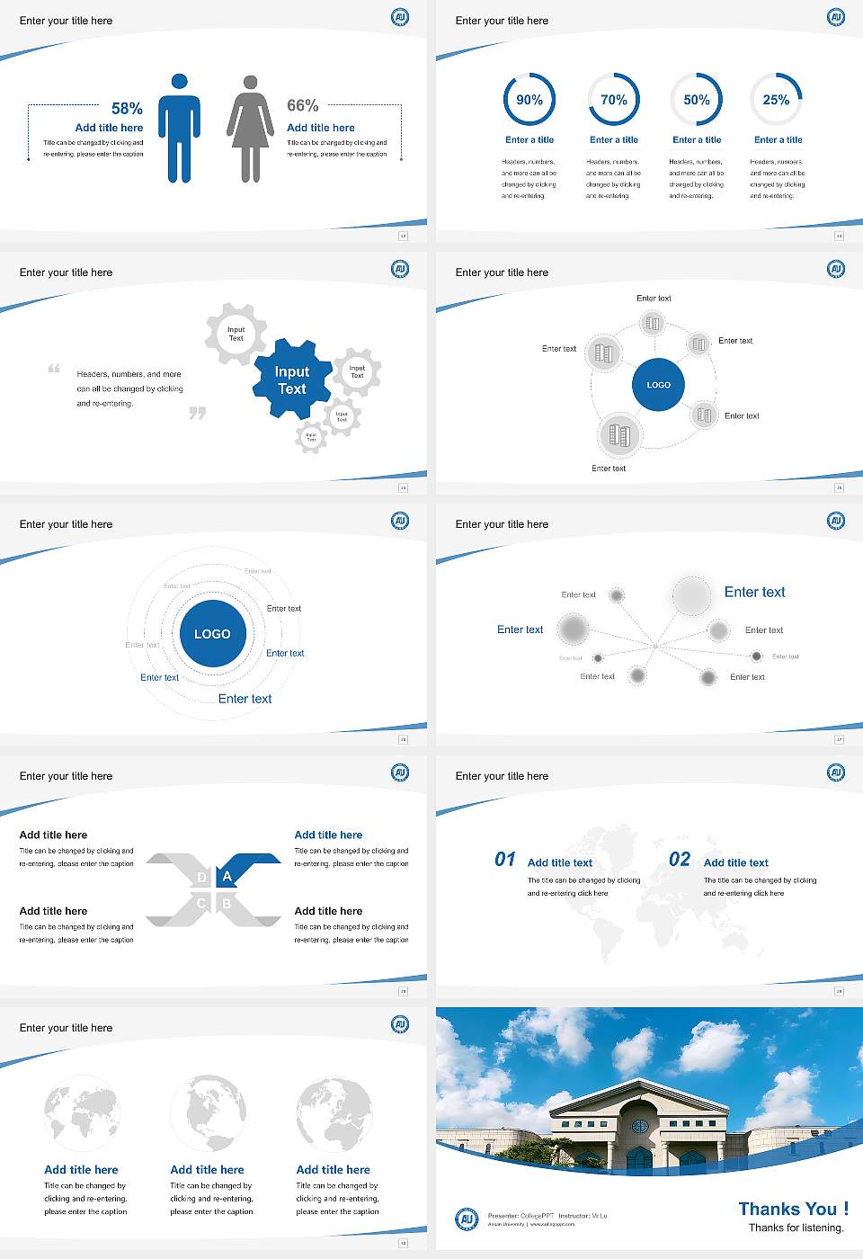 Ansan University Course/Courseware Creation PPT Template16:9 ratio PPT effect preview image4