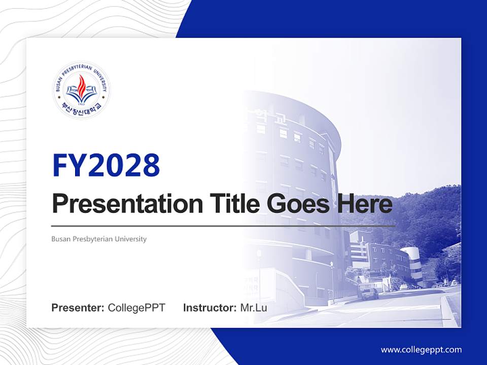 Busan Presbyterian University Academic Presentation/Research Findings Report PPT Template4:3 ratio PPT effect preview image5