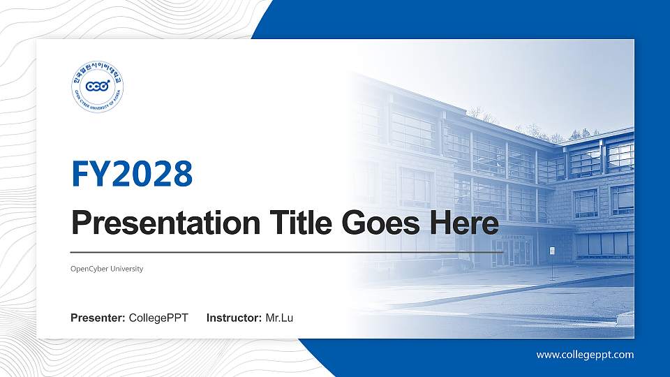 OpenCyber University Academic Presentation/Research Findings Report PPT Template16:9 ratio PPT effect preview image