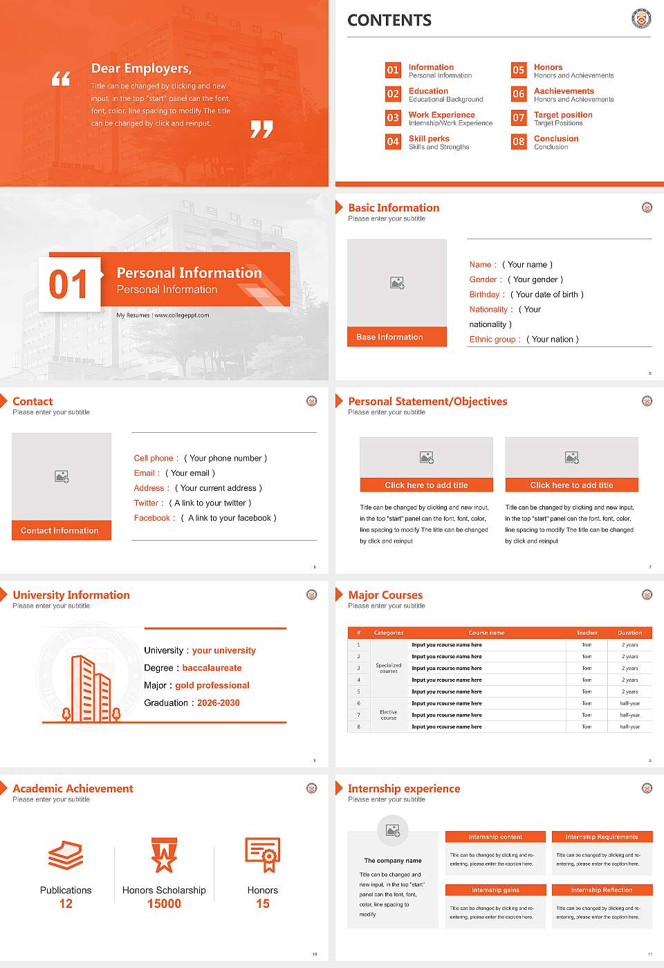 Daeduk College Resume PPT Template16:9 ratio PPT effect preview image2