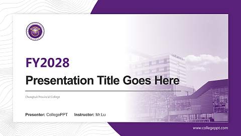Chungbuk Provincial College Academic Presentation/Research Findings Report PPT Template