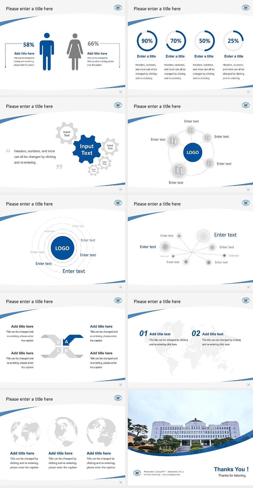 Dankook University Course/Courseware Creation PPT Template4:3 ratio PPT effect preview image4