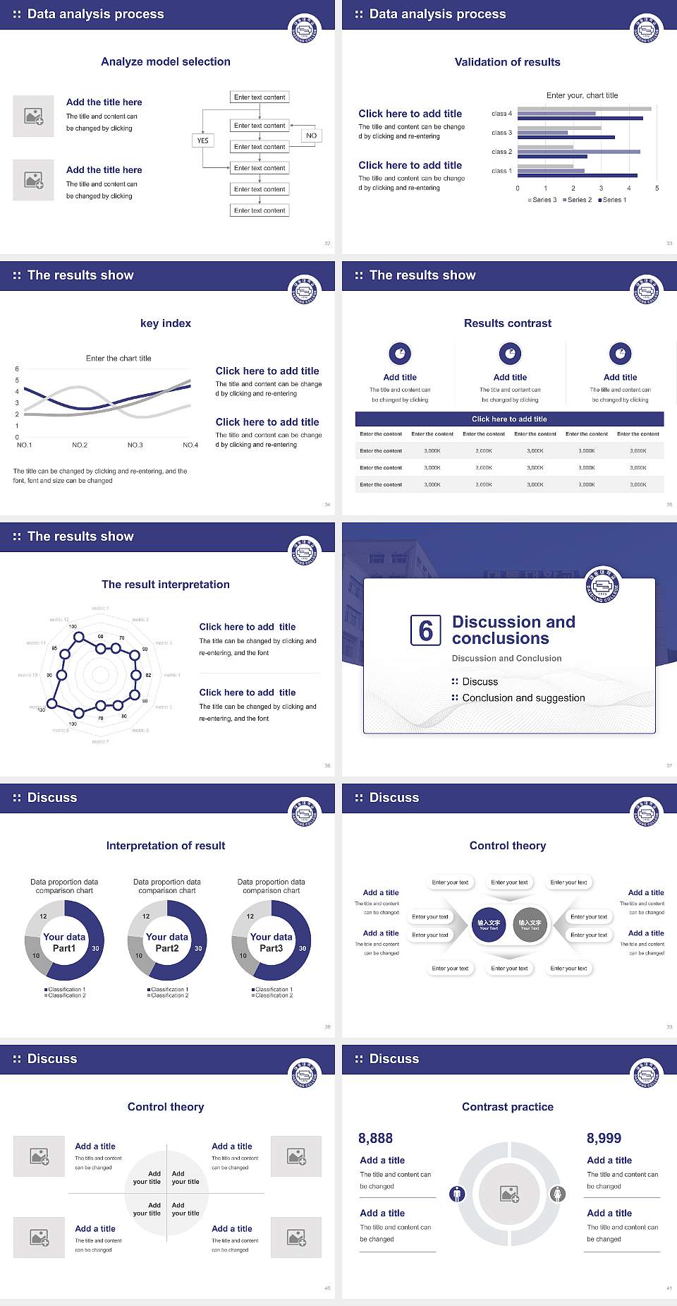 Daedong College Graduation Thesis Defense PPT Template4:3 ratio PPT effect preview image5