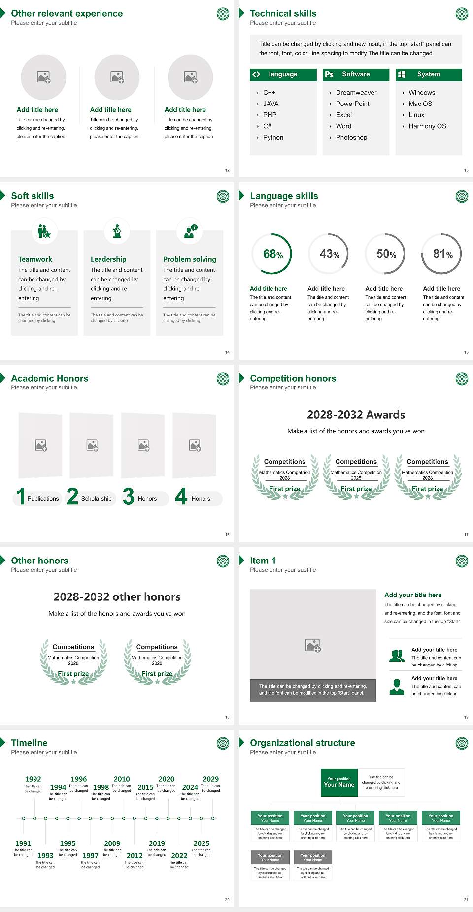 Busan Women’s College Resume PPT Template4:3 ratio PPT effect preview image3