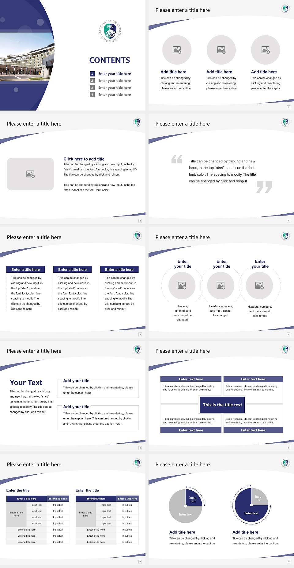 Daegu Haany University Course/Courseware Creation PPT Template4:3 ratio PPT effect preview image2