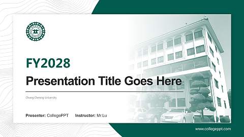 Chung Cheong University Academic Presentation/Research Findings Report PPT Template